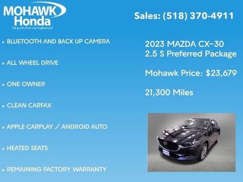 Used 2023 MAZDA CX-30 AWD 2.5 S w/ Preferred Package image 7