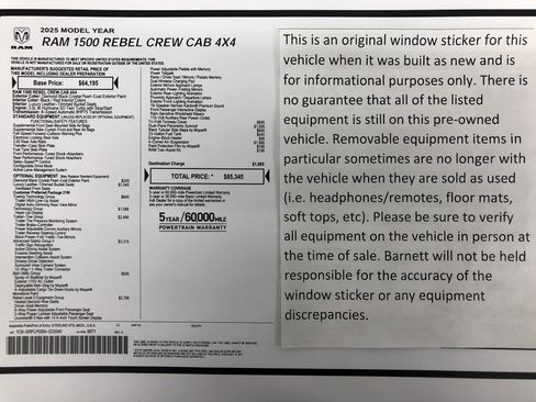 Certified 2025 RAM 1500 Rebel w/ Advanced Safety Group II image 2