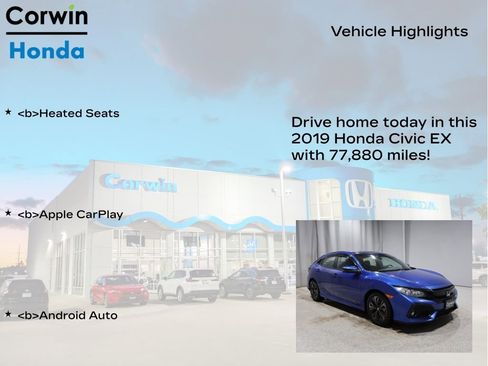 Used 2019 Honda Civic EX image 6