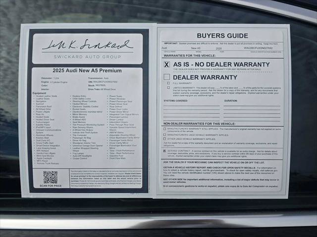 Used 2025 Audi A5 Premium Plus w/ Premium Plus AWD/4WD image 16