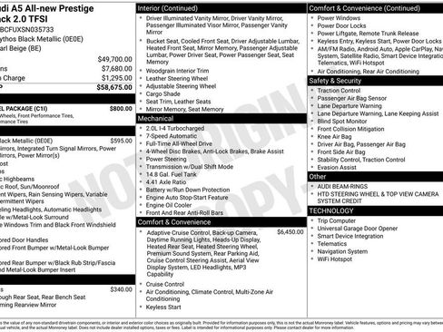 Used 2025 Audi A5 2.0T Prestige w/ 19" Wheel Package image 3