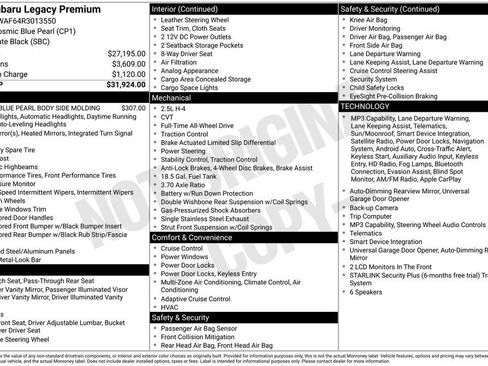 Certified 2024 Subaru Legacy Premium AWD/4WD image 8
