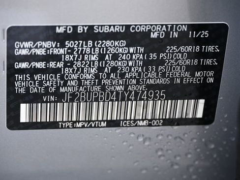 New 2026 Subaru Outback Premium image 19