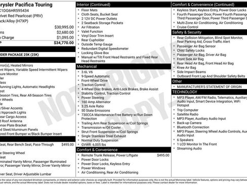 Used 2017 Chrysler Pacifica Touring FWD image 2