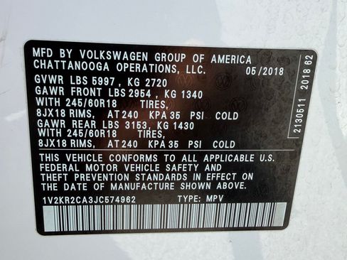 Used 2018 Volkswagen Atlas SE AWD/4WD image 23