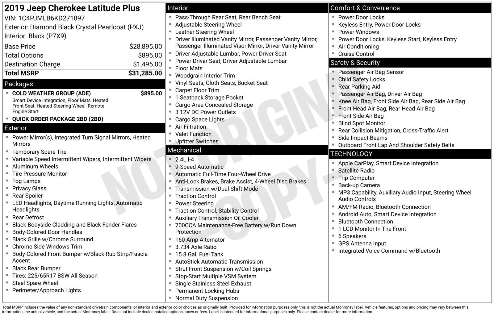 Used 2019 Jeep Cherokee Latitude Plus w/ Cold Weather Group AWD/4WD image 4
