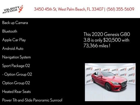 Used 2020 Genesis G80 3.8 w/ Sport Package 02 RWD image 29
