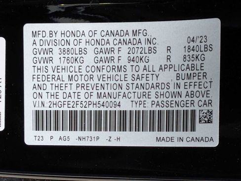 Certified 2023 Honda Civic Sport image 31
