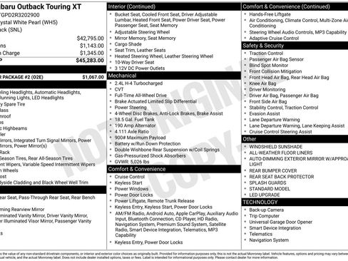 Certified 2024 Subaru Outback Touring XT w/ Popular Package #2 image 11