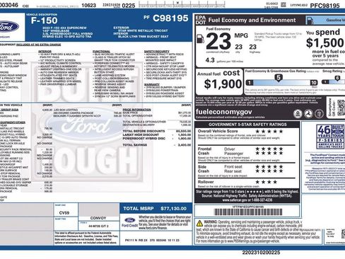 Used 2023 Ford F150 Lariat w/ Equipment Group 502A High image 2