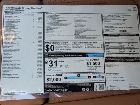 New 2026 BMW 330i Sedan w/ Premium Package RWD image 18