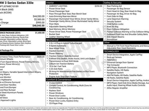 Used 2021 BMW 330e w/ Convenience Package RWD image 1