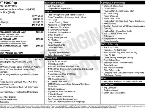 Used 2022 FIAT 500X Pop w/ Sport Appearance Package image 40