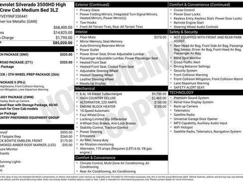 Used 2022 Chevrolet Silverado 3500 High Country w/ Z71 Off-Road Package AWD/4WD image 37