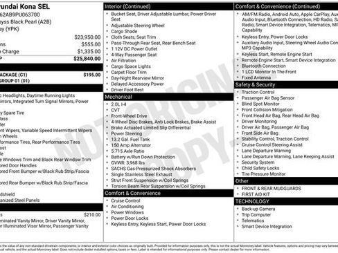 Used 2023 Hyundai Kona SEL w/ Cargo Package FWD image 20