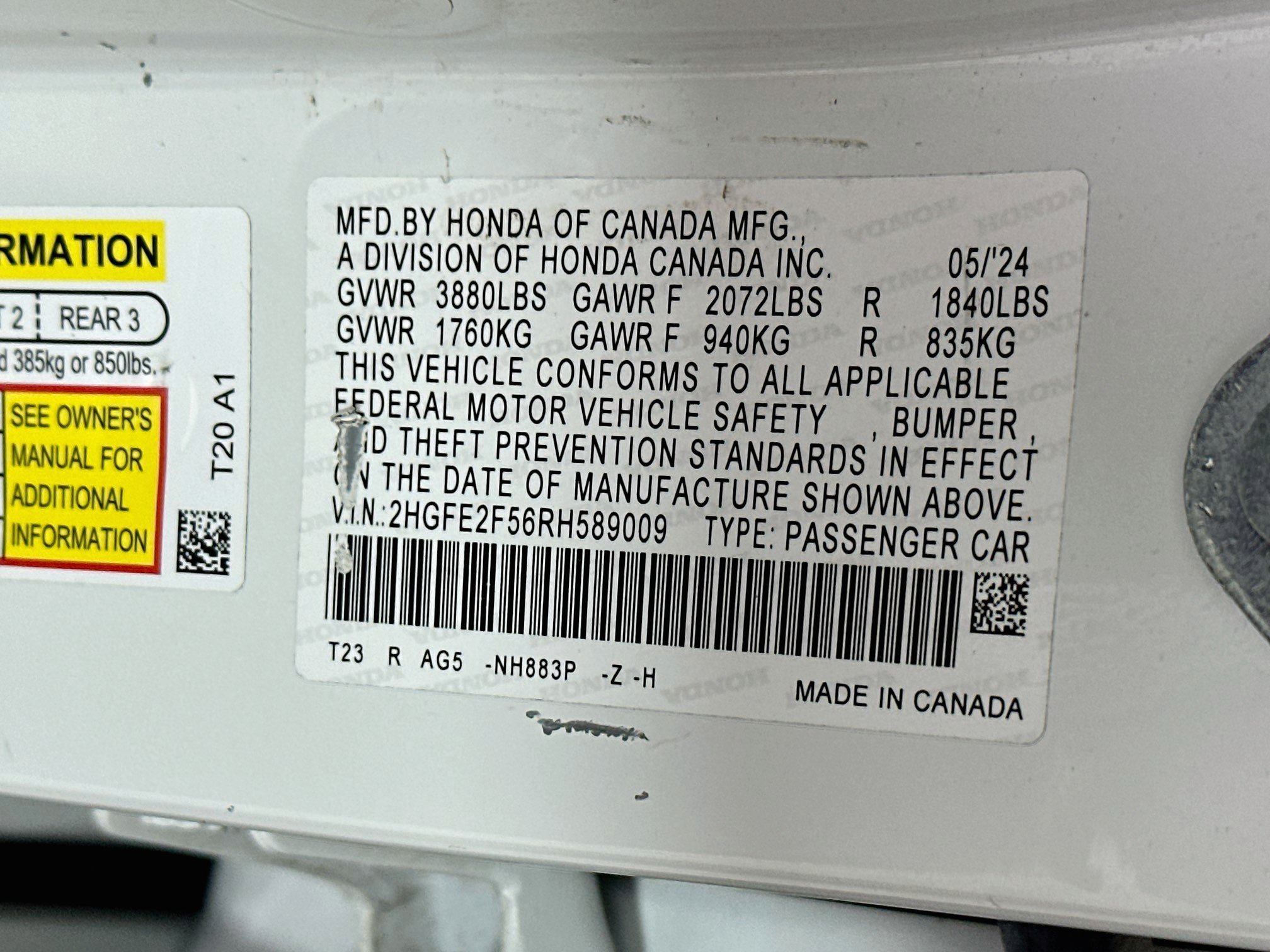 Certified 2024 Honda Civic Sport image 29