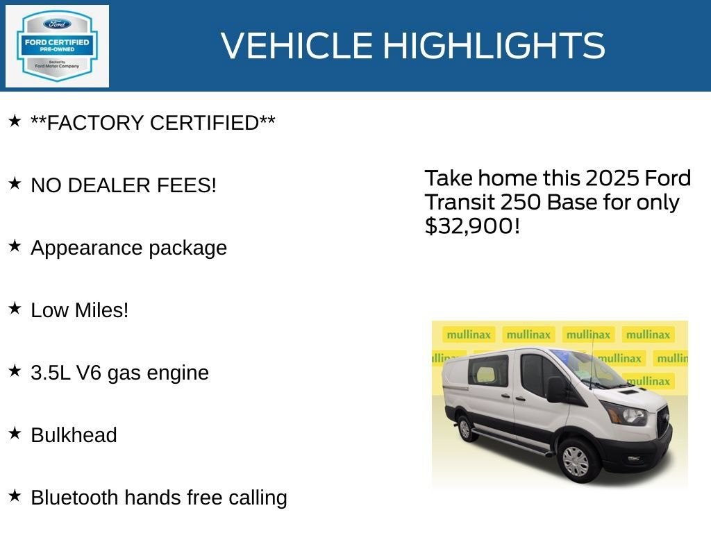 Used 2025 Ford Transit 250 Low Roof w/ Exterior Upgrade Package RWD image 12