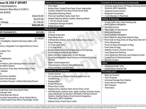 Used 2023 Lexus IS 350 F Sport w/ Accessory Package RWD image 6