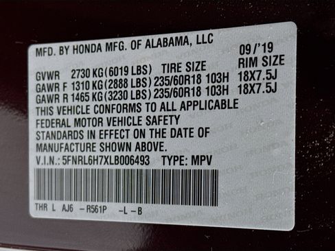 Certified 2020 Honda Odyssey EX-L image 35