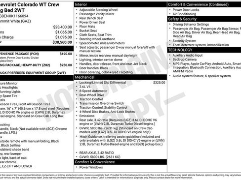 Used 2019 Chevrolet Colorado W/T w/ WT Convenience Package RWD image 2