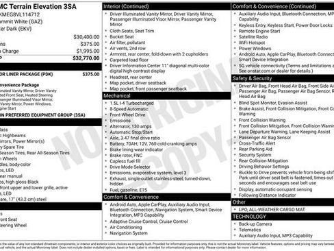 New 2027 GMC Terrain Elevation w/ LPO, Floor Liner Package FWD image 4