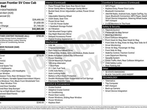 Used 2026 Nissan Frontier SV w/ All-Weather Content Package AWD/4WD image 17