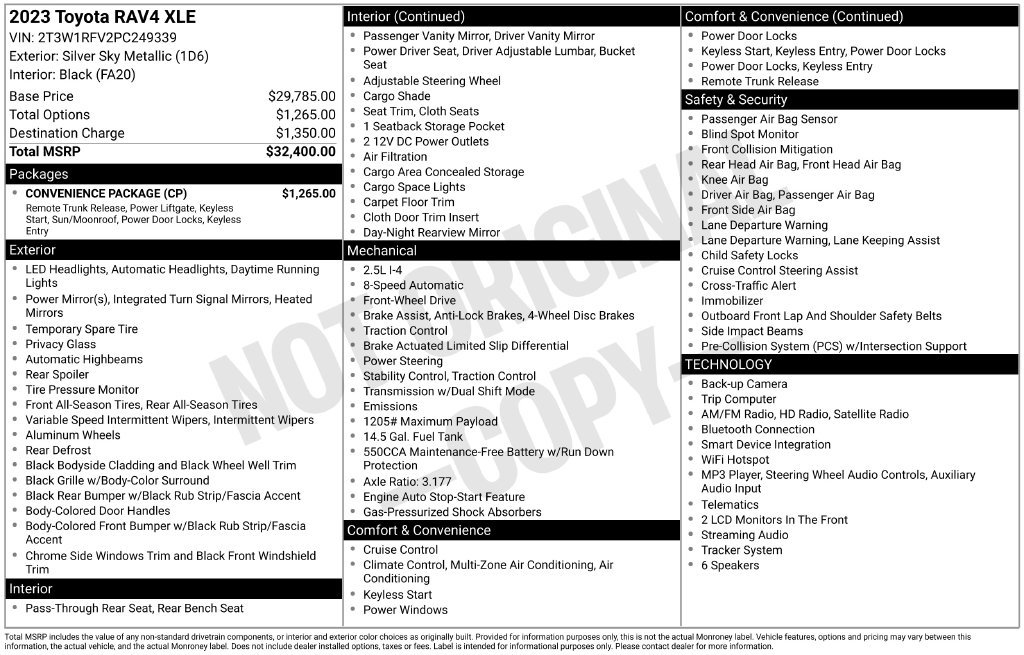 Used 2023 Toyota RAV4 XLE w/ Convenience Package FWD image 31