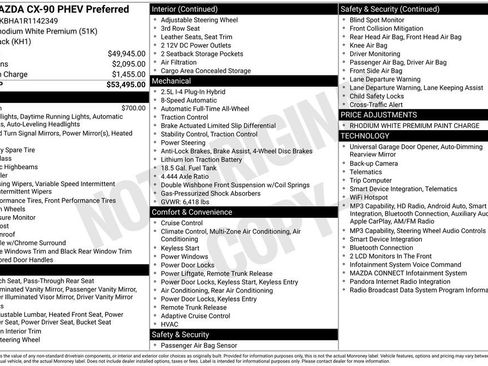 Used 2024 MAZDA CX-90 Plug-In Hybrid w/ Preferred AWD/4WD image 5