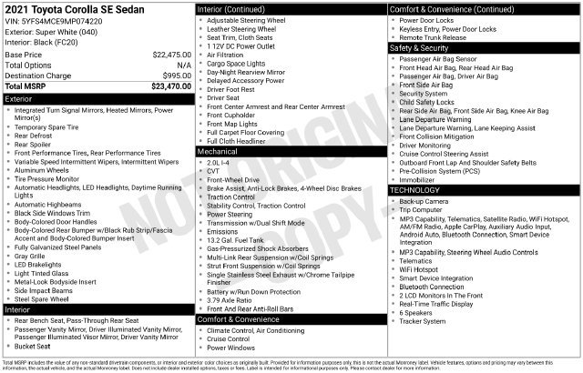 Used 2021 Toyota Corolla SE FWD image 11