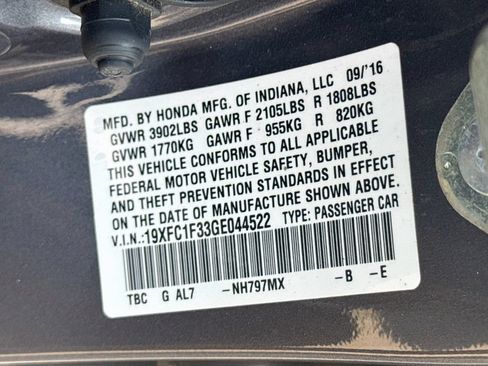 Used 2016 Honda Civic EX-T image 33