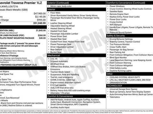 Used 2018 Chevrolet Traverse Premier w/ Redline Edition AWD/4WD image 2