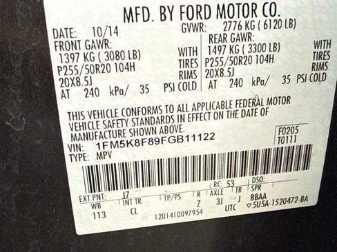 Used 2015 Ford Explorer Limited w/ Equipment Group 302A AWD/4WD image 14