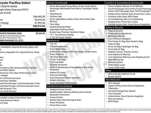 New 2026 Chrysler Pacifica Select w/ S Appearance Package image 6