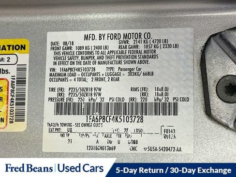 Used 2019 Ford Mustang GT w/ Ford Safe & Smart Package RWD image 35