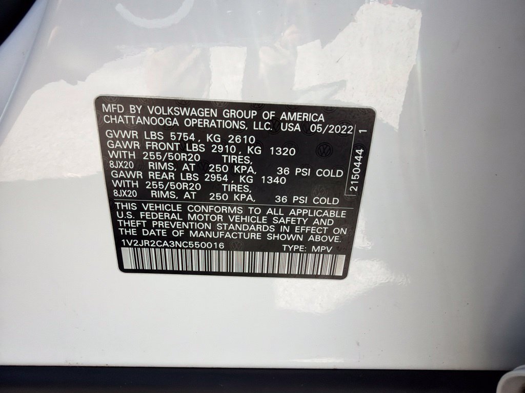 Used 2022 Volkswagen Atlas SE w/ Panoramic Sunroof Package FWD image 14