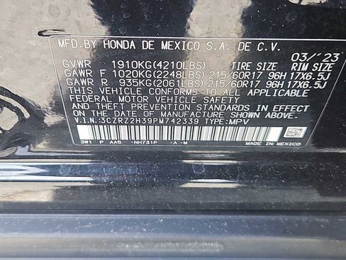 Certified 2023 Honda HR-V LX image 12