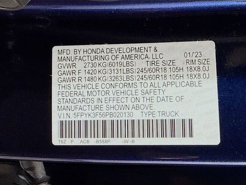 Certified 2023 Honda Ridgeline RTL image 42