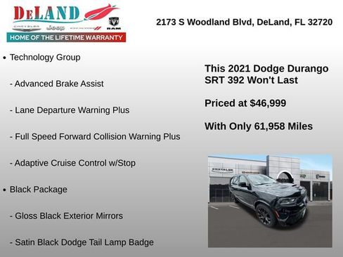 Used 2021 Dodge Durango SRT w/ Technology Group AWD/4WD image 2