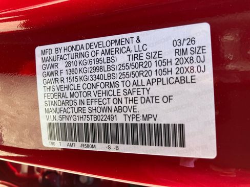 New 2026 Honda Pilot Touring image 35