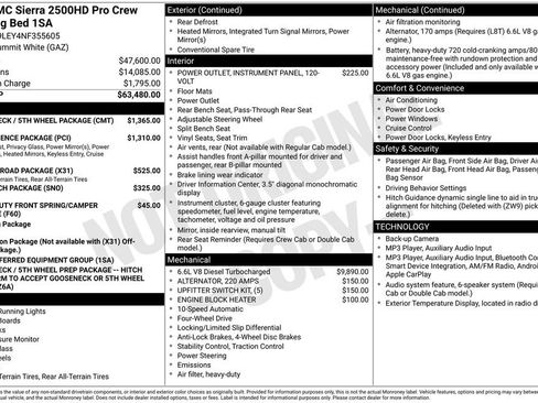 Used 2022 GMC Sierra 2500 Pro w/ Gooseneck/5TH Wheel Package AWD/4WD image 12