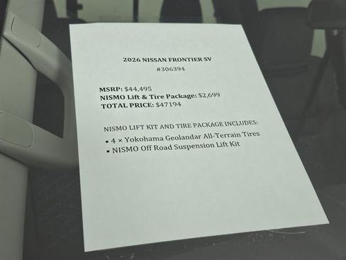 New 2026 Nissan Frontier SV w/ All-Weather Content Package AWD/4WD image 44