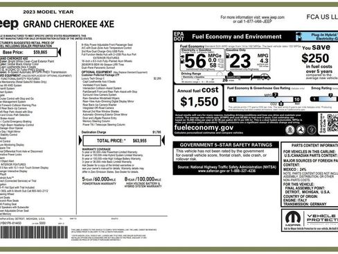 Used 2023 Jeep Grand Cherokee 4WD 4xe w/ Luxury Tech Group II image 2