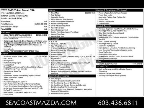 Used 2026 GMC Yukon Denali w/ Sun & Power Step Package AWD/4WD image 16