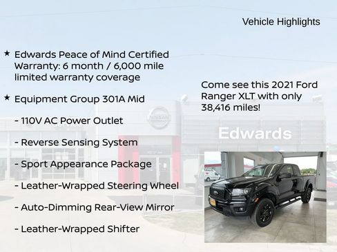 Used 2021 Ford Ranger XLT w/ Equipment Group 301A Mid AWD/4WD image 11
