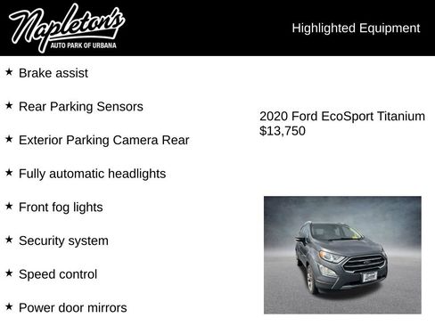 Used 2020 Ford EcoSport Titanium FWD image 6
