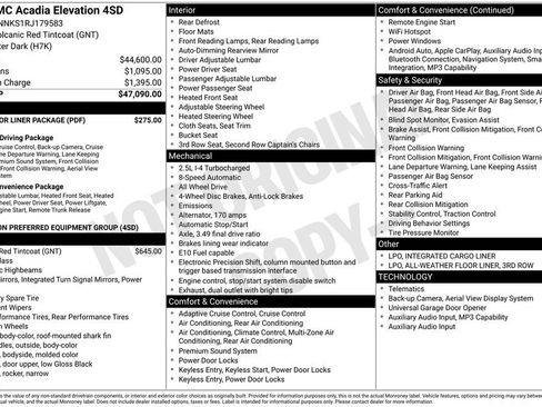Certified 2024 GMC Acadia Elevation w/ LPO, Floor Liner Package AWD/4WD image 35
