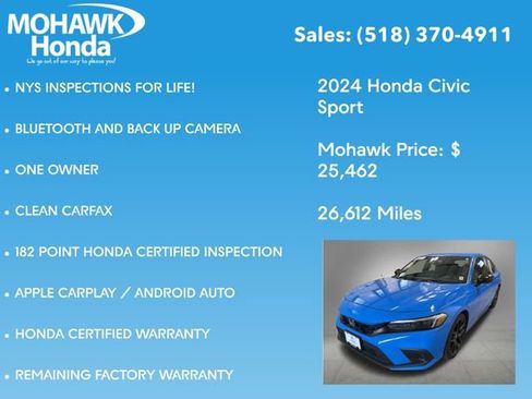 Certified 2024 Honda Civic Sport image 8