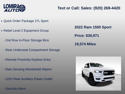 Used 2022 RAM 1500 Sport w/ G/T Package AWD/4WD image 8