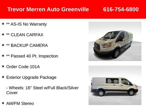 Used 2016 Ford Transit 250 130 Low Roof w/ Exterior Upgrade Package RWD image 8