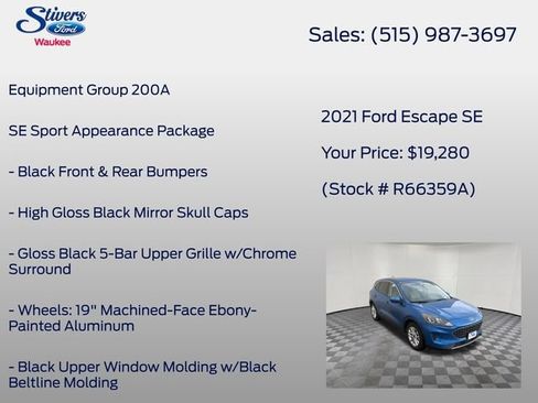 Used 2021 Ford Escape SE w/ Convenience Package FWD image 8